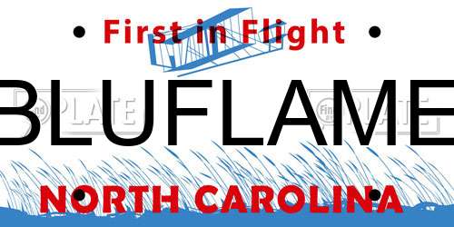 BLUFLAME North Carolina License Plate