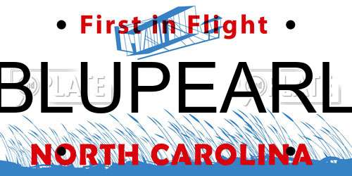 BLUPEARL North Carolina License Plate