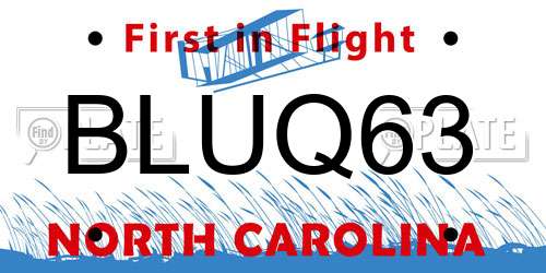 BLUQ63 North Carolina License Plate