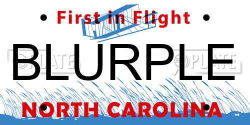 BLURPLE North Carolina License Plate
