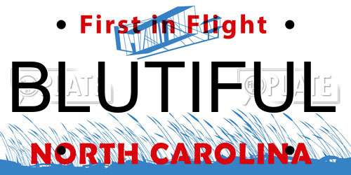 BLUTIFUL North Carolina License Plate