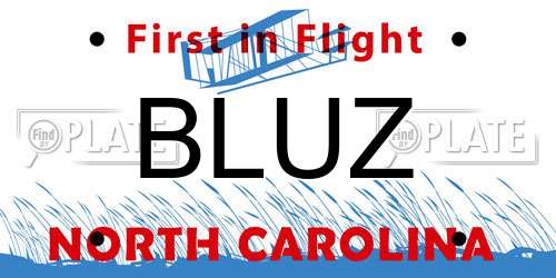 BLUZ North Carolina License Plate