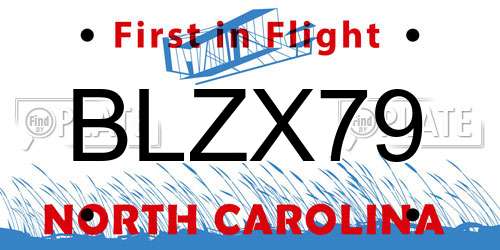 BLZX79 North Carolina License Plate