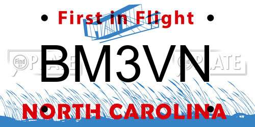 BM3VN North Carolina License Plate