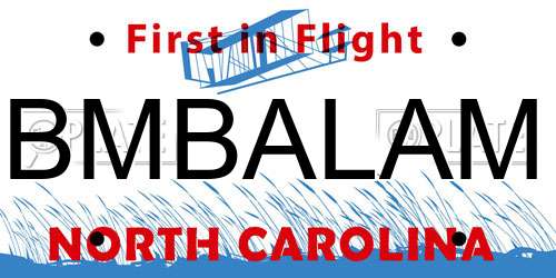 BMBALAM North Carolina License Plate