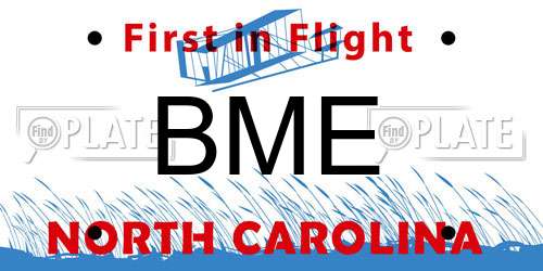 BME North Carolina License Plate