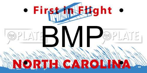 BMP North Carolina License Plate
