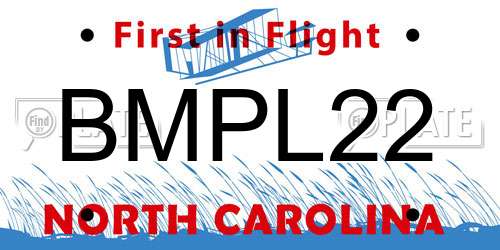 BMPL22 North Carolina License Plate