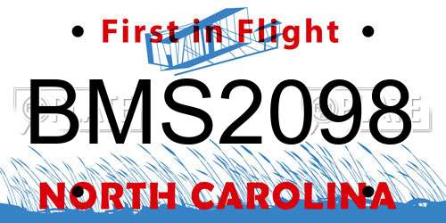 BMS2098 North Carolina License Plate