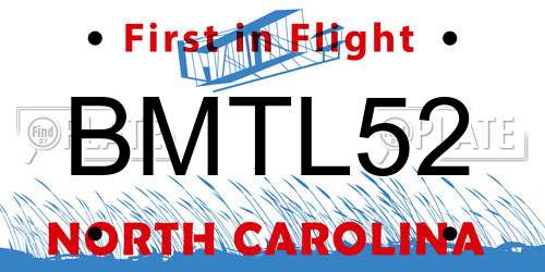 BMTL52 North Carolina License Plate