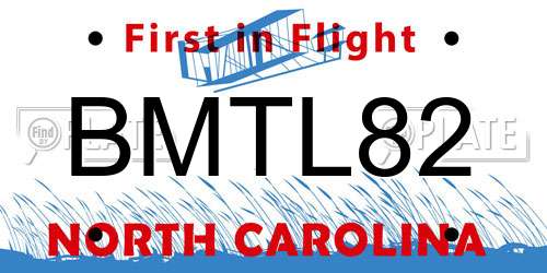 BMTL82 North Carolina License Plate