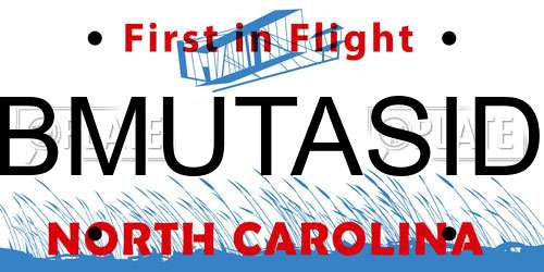 BMUTASID North Carolina License Plate