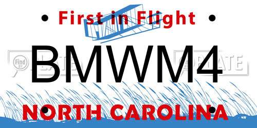 BMWM4 North Carolina License Plate