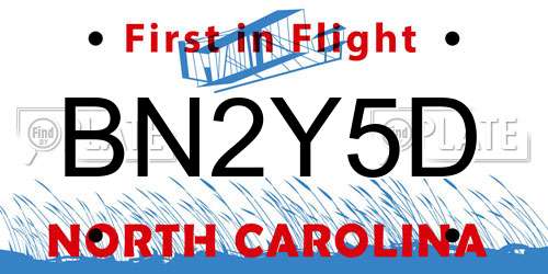 BN2Y5D North Carolina License Plate