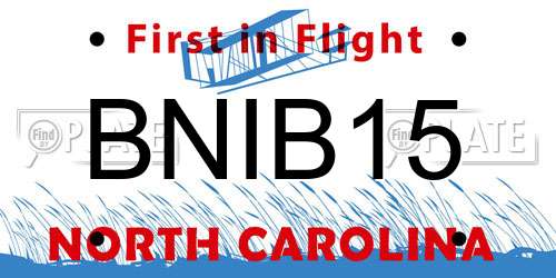 BNIB15 North Carolina License Plate