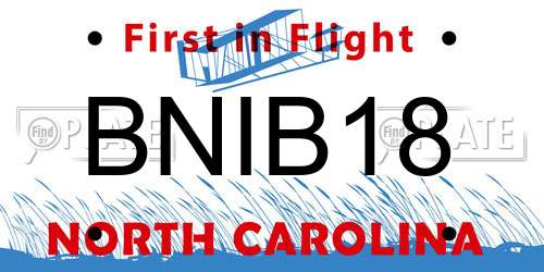 BNIB18 North Carolina License Plate