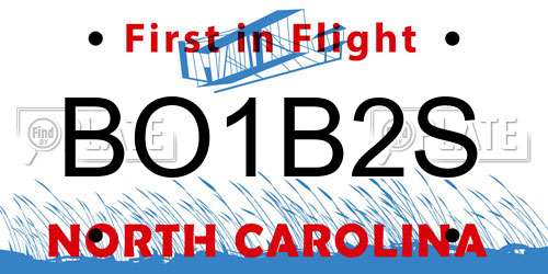 BO1B2S North Carolina License Plate