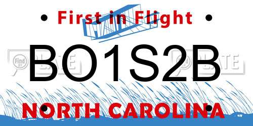 BO1S2B North Carolina License Plate