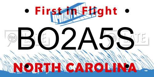 BO2A5S North Carolina License Plate