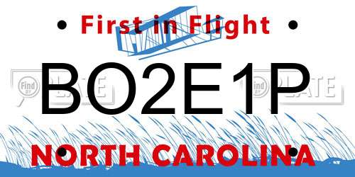 BO2E1P North Carolina License Plate