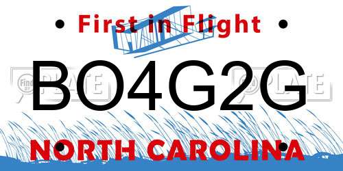 BO4G2G North Carolina License Plate
