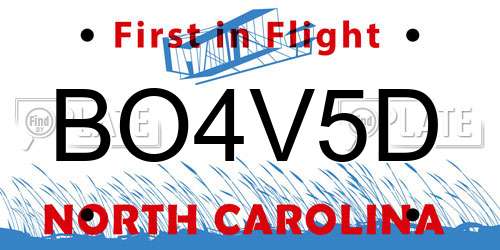 BO4V5D North Carolina License Plate