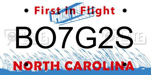 BO7G2S North Carolina License Plate