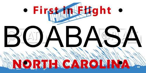 BOABASA North Carolina License Plate