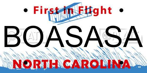 BOASASA North Carolina License Plate