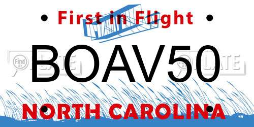 BOAV50 North Carolina License Plate