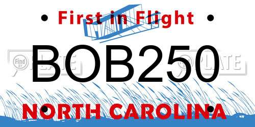 BOB250 North Carolina License Plate