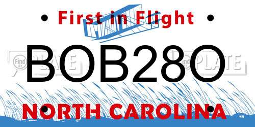 BOB28O North Carolina License Plate