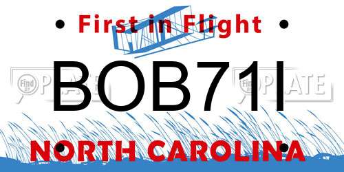 BOB71I North Carolina License Plate
