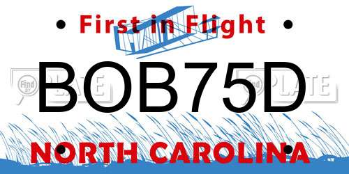 BOB75D North Carolina License Plate