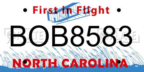 BOB8583 North Carolina License Plate