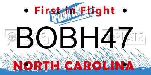 BOBH47 North Carolina License Plate