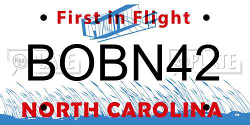 BOBN42 North Carolina License Plate