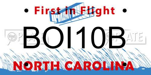BOI10B North Carolina License Plate