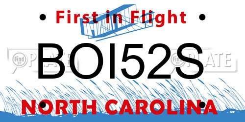 BOI52S North Carolina License Plate