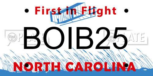 BOIB25 North Carolina License Plate