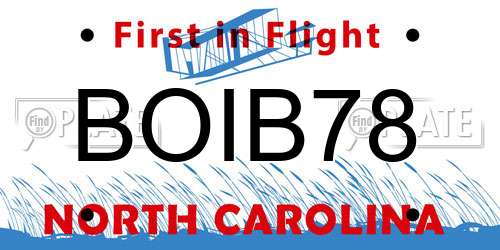BOIB78 North Carolina License Plate