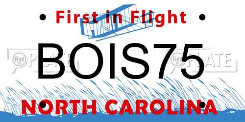 BOIS75 North Carolina License Plate