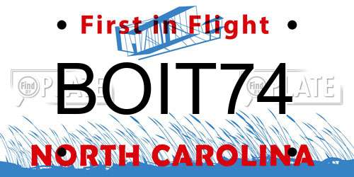 BOIT74 North Carolina License Plate