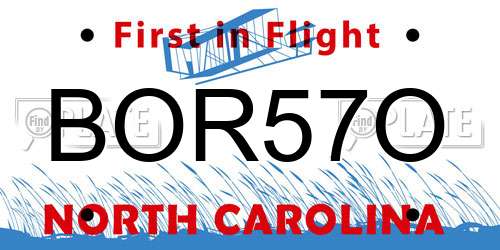 BOR57O North Carolina License Plate