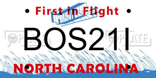 BOS21I North Carolina License Plate