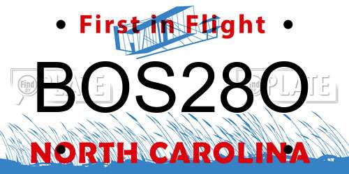 BOS28O North Carolina License Plate