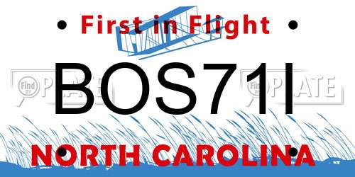 BOS71I North Carolina License Plate