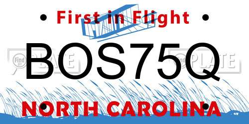 BOS75Q North Carolina License Plate