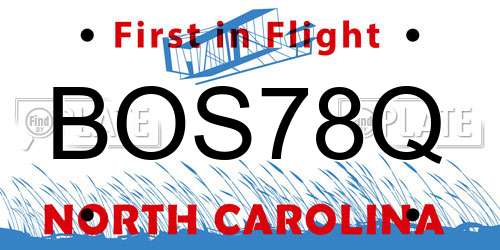 BOS78Q North Carolina License Plate