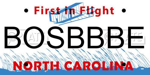 BOSBBBE North Carolina License Plate